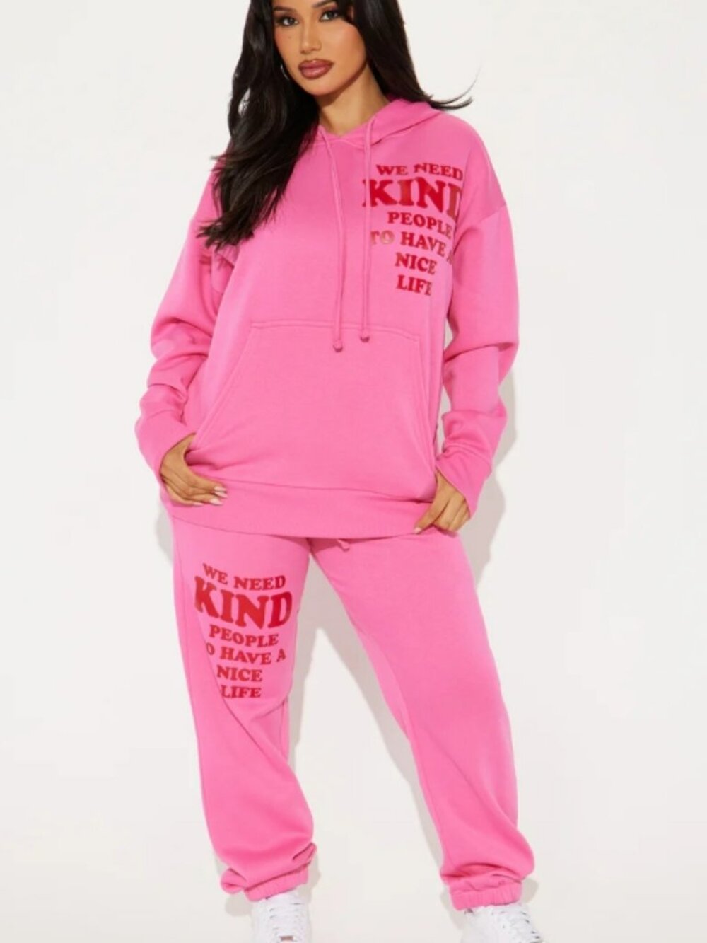 Be Kind Fleece Jogger Set - Pink XL